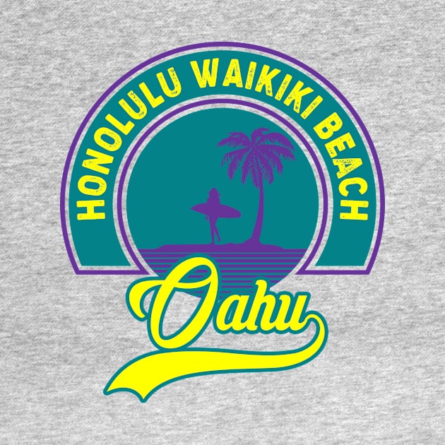 Honolulu Waikiki Beach Vacation Palm Trees Summer by shirtontour